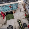 view from above of eccentric apartment building in Ohio City